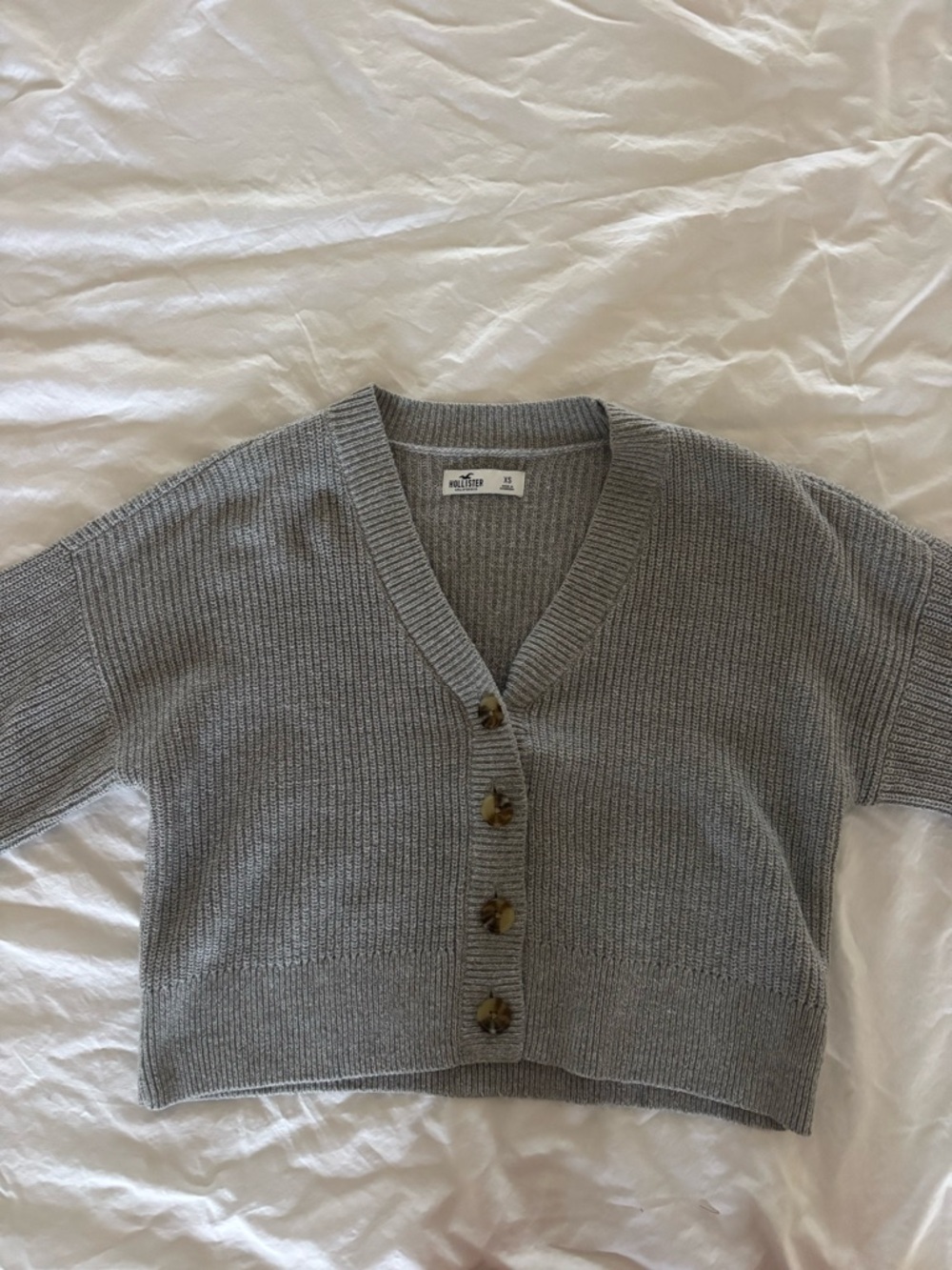Hollister Grey Button Up Sweater